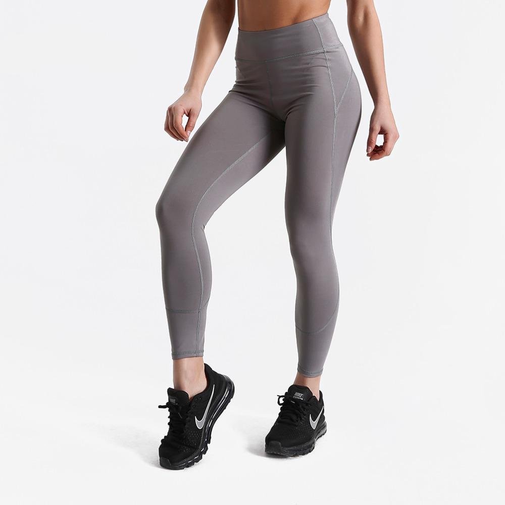 Fitness workout leggings - Shadow grey - Squat proof - High waist - XS/XL-elleschic