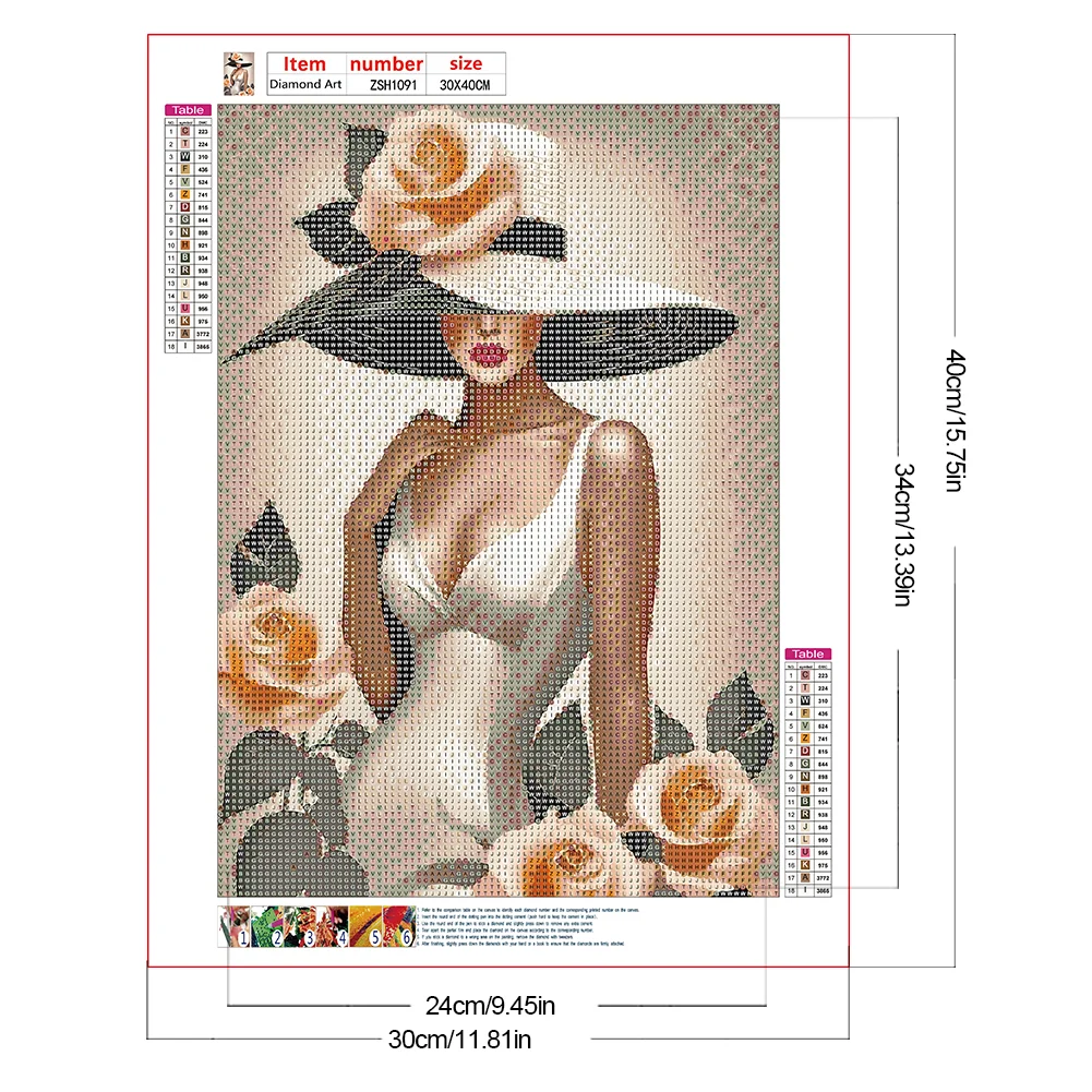 Diamond Painting - Full Round Drill - Elegant Lady(Canvas|30*40cm)
