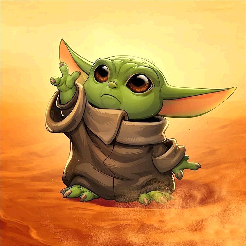 Cute Yoda 30x30cm Canvas Full Round Drill Diamond Painting