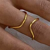 Simple Curving 18K Golden Open Ring
