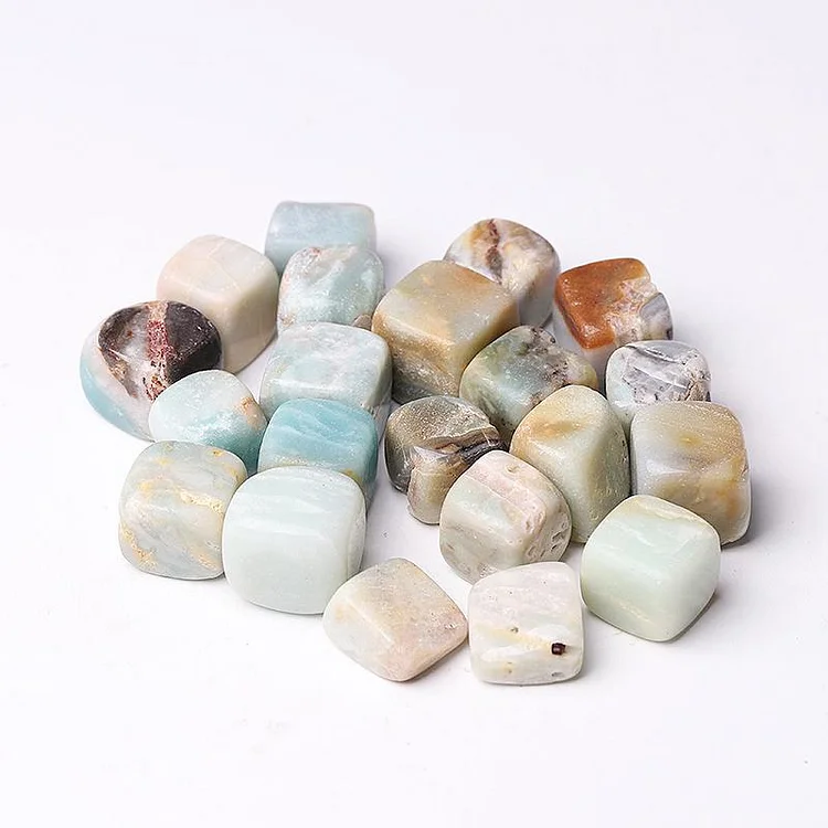 0.1kg 20mm-25mm Sky Blue Cubes bulk tumbled stone