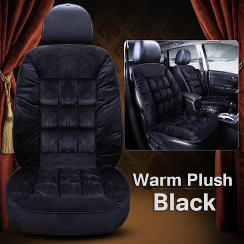 1pc Universal Plush Thickened Driver & Passenger Car Seat Cushion