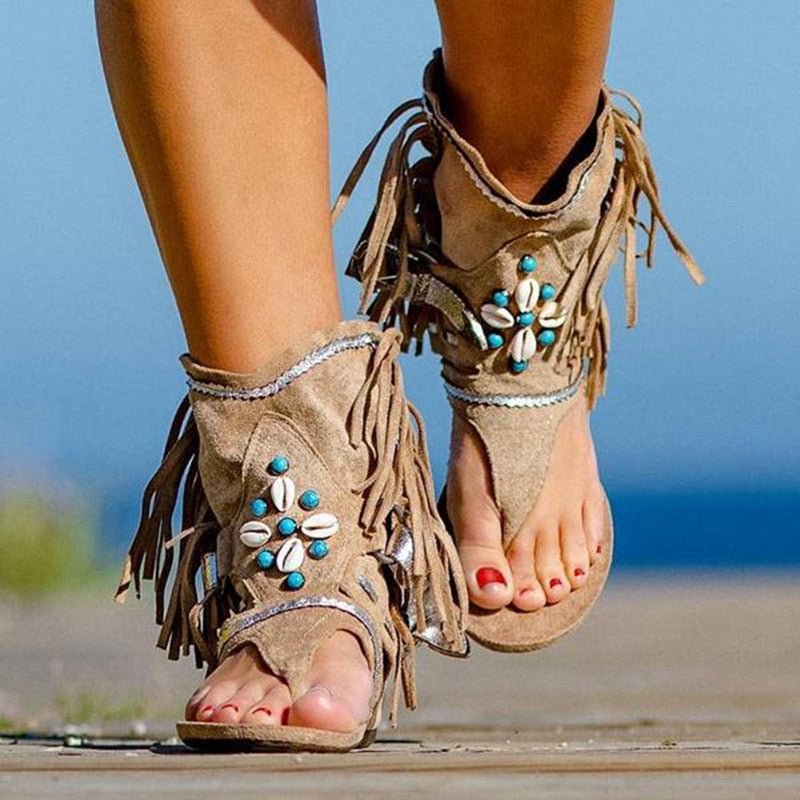 Women Sandals Retro Clip Toe Gladiator Vintage Shoes