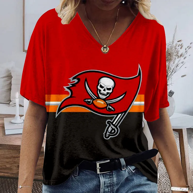Tampa Bay Buccaneers Lightweight Short Sleeve V-Neck T-Shirt