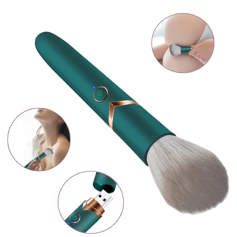 Makeup Brush 10 Strong Vibrator 10 Speeds Massager Makeup Vibrator For Women - Rose Toy