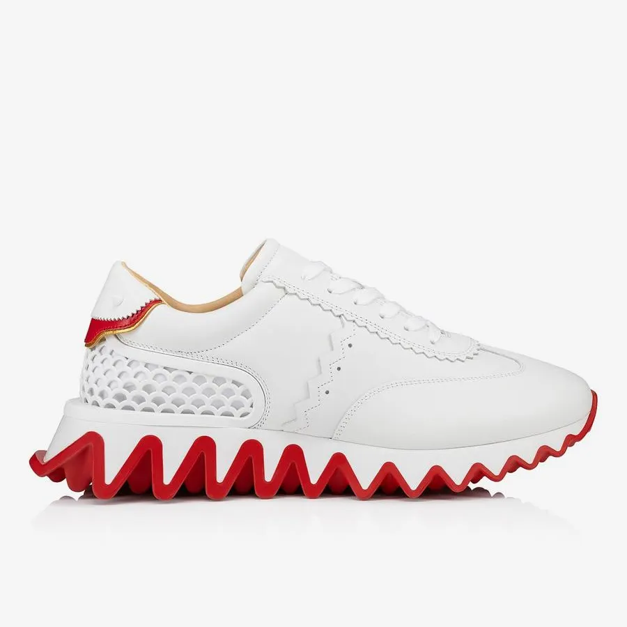 Gentleman's Red bottom Senakers White Polyester Round Toe Sport Prom Shoes-vocosishoes