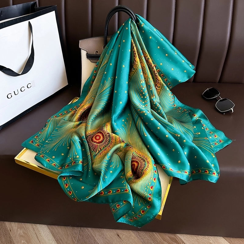 Women's Casual Elegant Minimalist Geometric Satin Silk Scarf