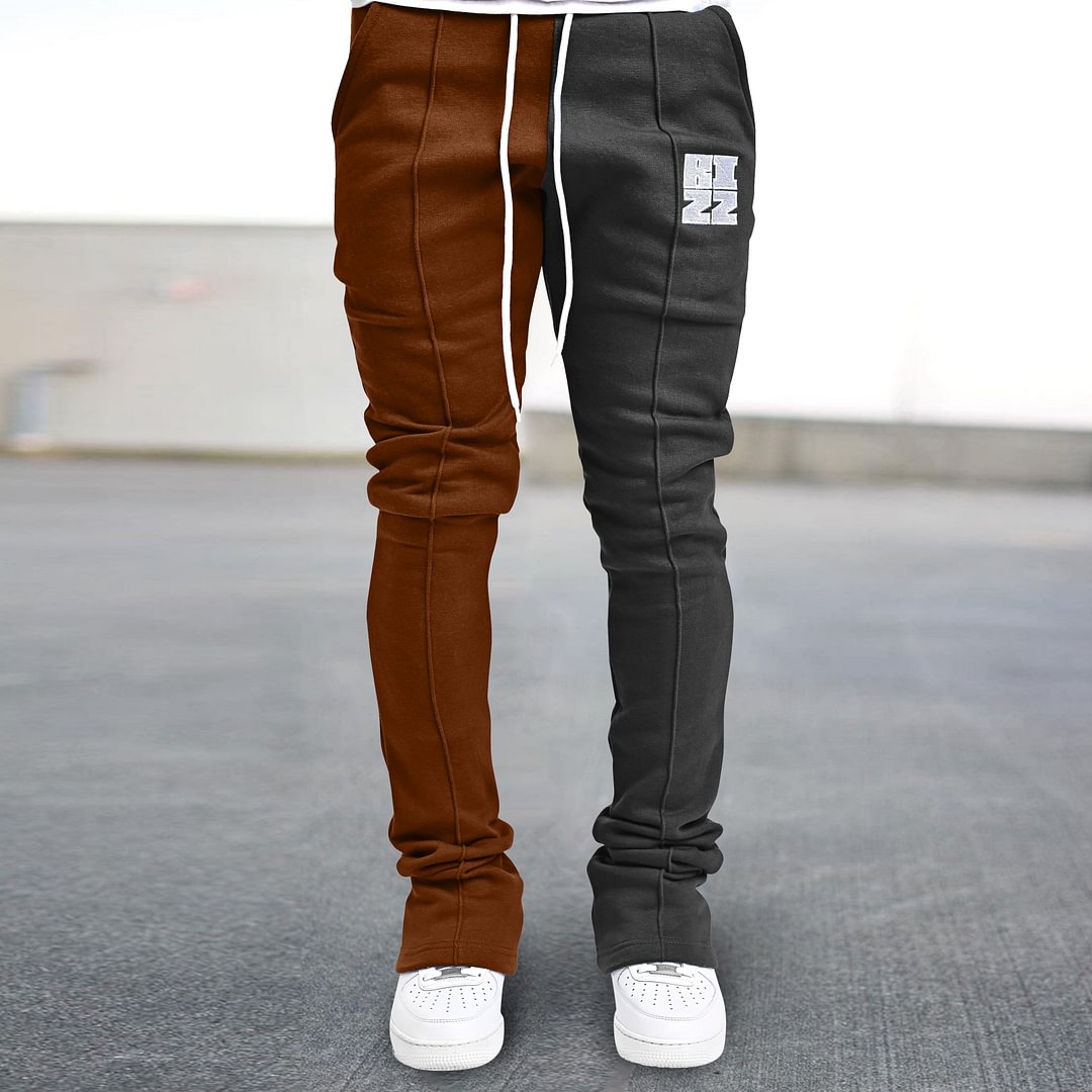 Personalized contrast color stitching fashion retro street pants