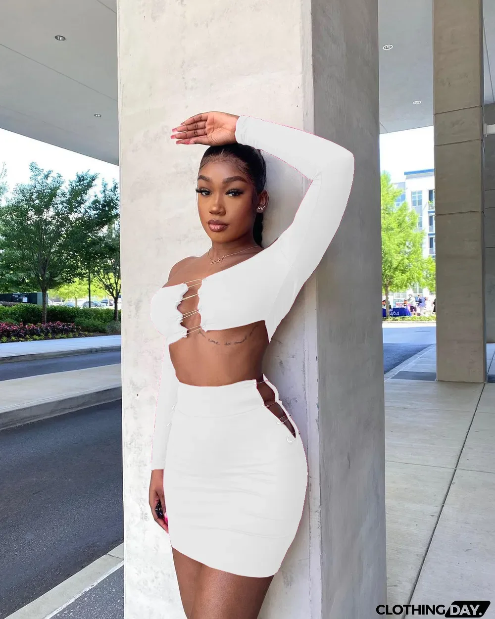 Sexy Long Sleeve Off Shoulder Mini Skirt 2 Piece Sets