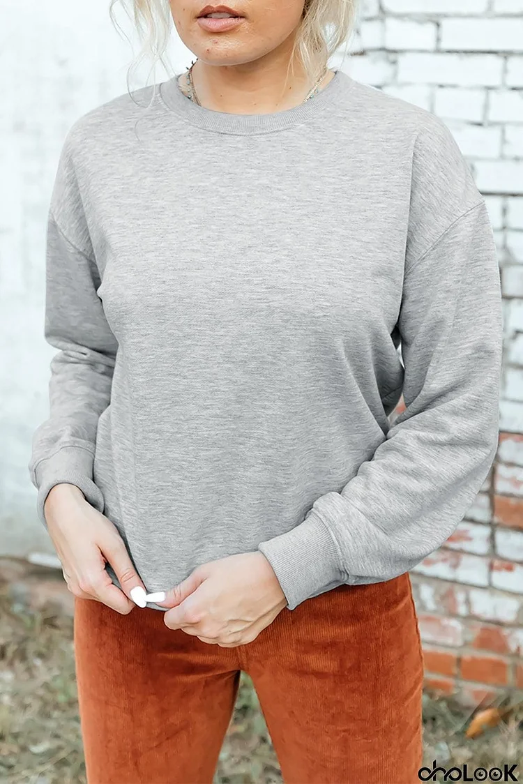 Drop Shoulder Ribbed Trim Sweatshirt