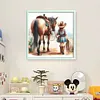 Girl With Horse-11CT Stamped Cross Stitch 40*40cm/15.75*15.75in tapestrymarket