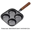 4-Cup Cast Iron Egg Frying Pan with Handle Pancake Pan Egg Cooker Fried Egg Pan