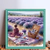 Girl Printed Cross Stitch Kit 40x40cm DIY 11CT Embroidery Craft Set Home Decor