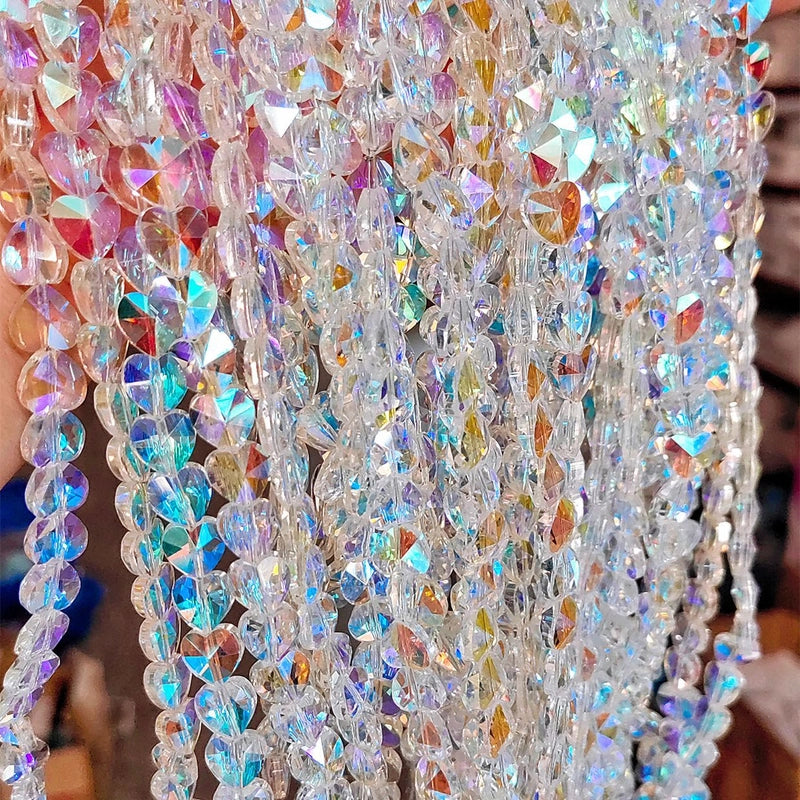 10 PCS/Package 14mm Diameter 10mm Glass Heart Shape Jewelry Accessories