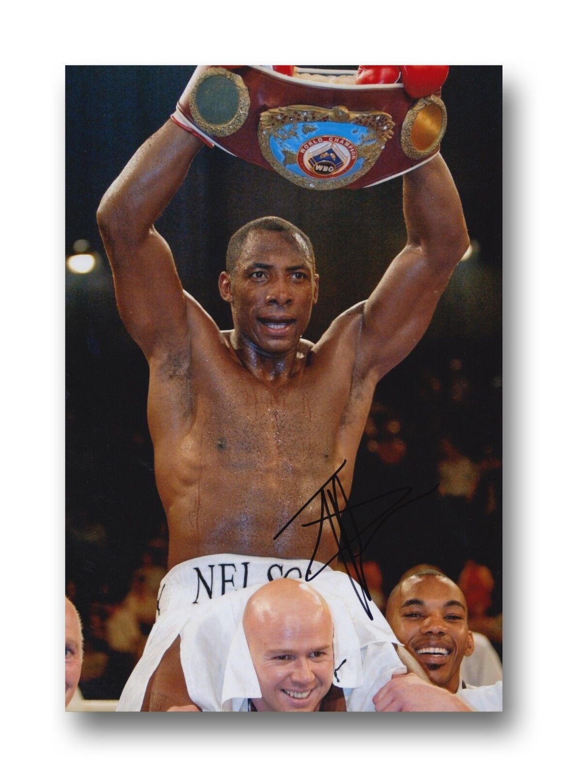 JOHNNY NELSON HAND SIGNED 12X8 Photo Poster painting BOXING AUTOGRAPH - THE ENTERTAINER 4.