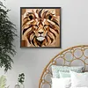 Lion full DIY 5d rond drill diamond dots peintures arts artistiques 15,75 x 15,75 in diamant cristal kits de peinture &agrave; strass pour adultes/d&eacute;butants, id&eacute;e cadeau d&eacute;coration murale