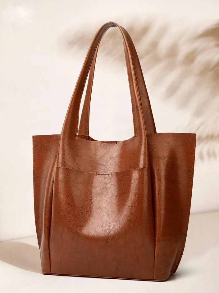 Vintage leather tote bag