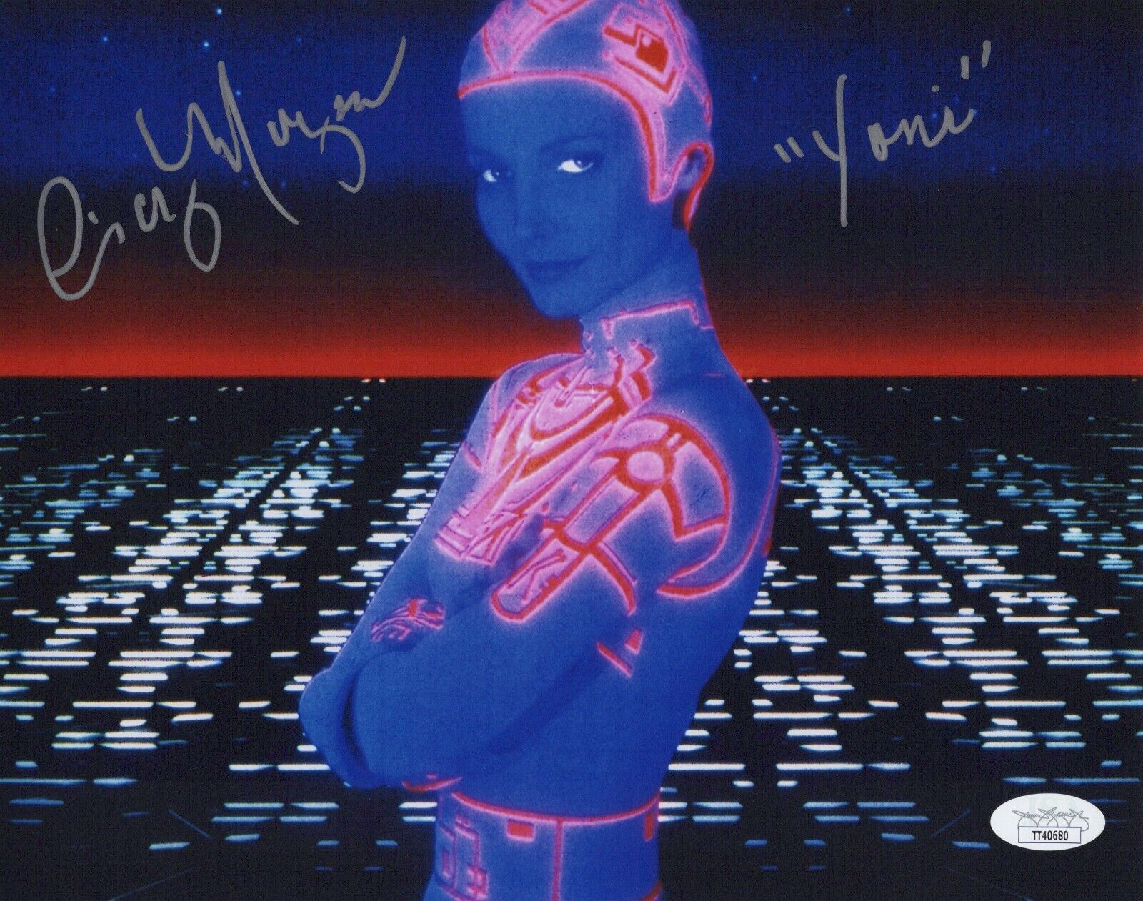 CINDY MORGAN Hand Signed 8x10 TRON LORA Photo Poster painting Authentic Autograph JSA COA Cert