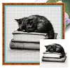 (Multi-Style) Cat On Book-11CT Stamped Cross Stitch 40*40cm/15.75*15.75in