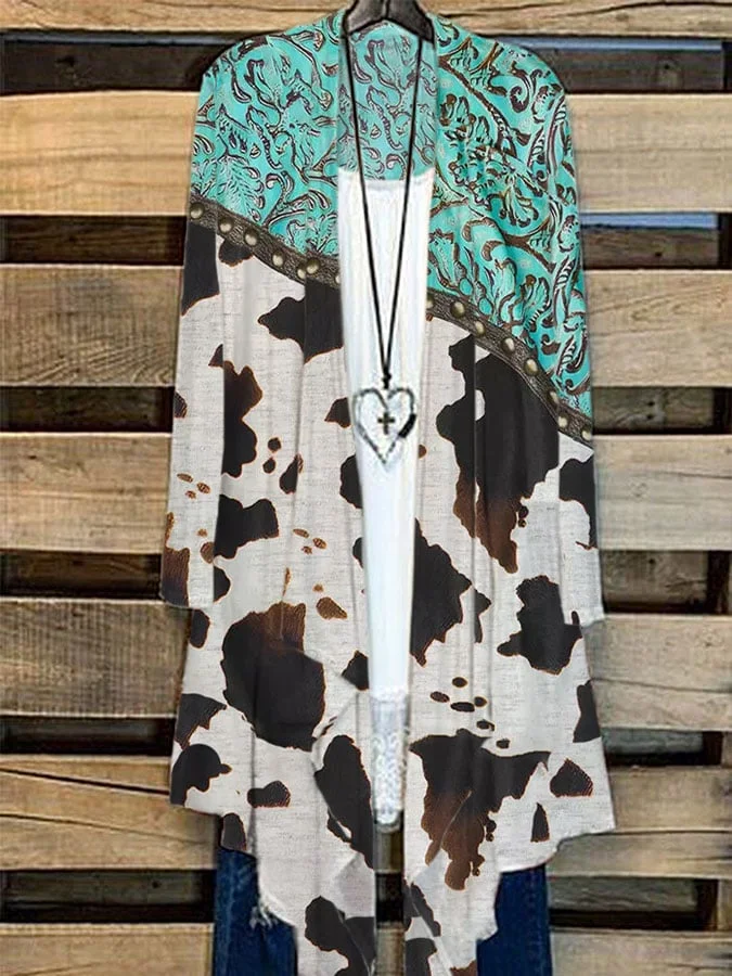 Women's Western Print Casual Cardigan
