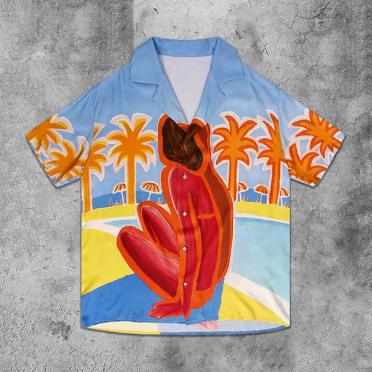 Artistic Beach Island Villain Print Shirts