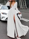 Vintage Split-Side Long Sleeves Maxi Dresses