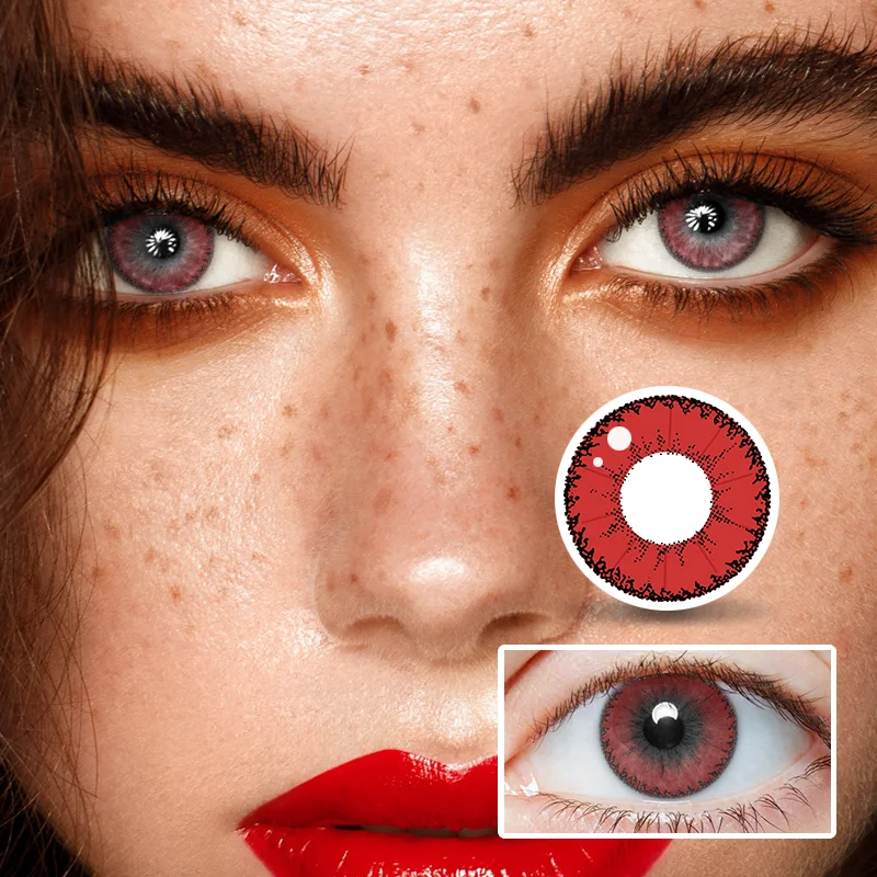 NEBULALENS Little Devil Red Colored Contact Lenses NEBULALENS