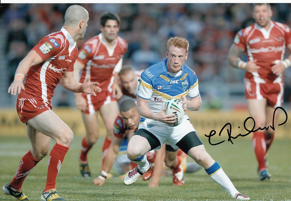 Warrington Wolves Hand Signed Chris Riley 12x8 Photo Poster painting 13.