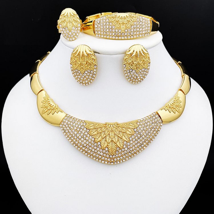 Fashion Jewelry Jewelry Sets Gold Plated Necklace Earrings For Women