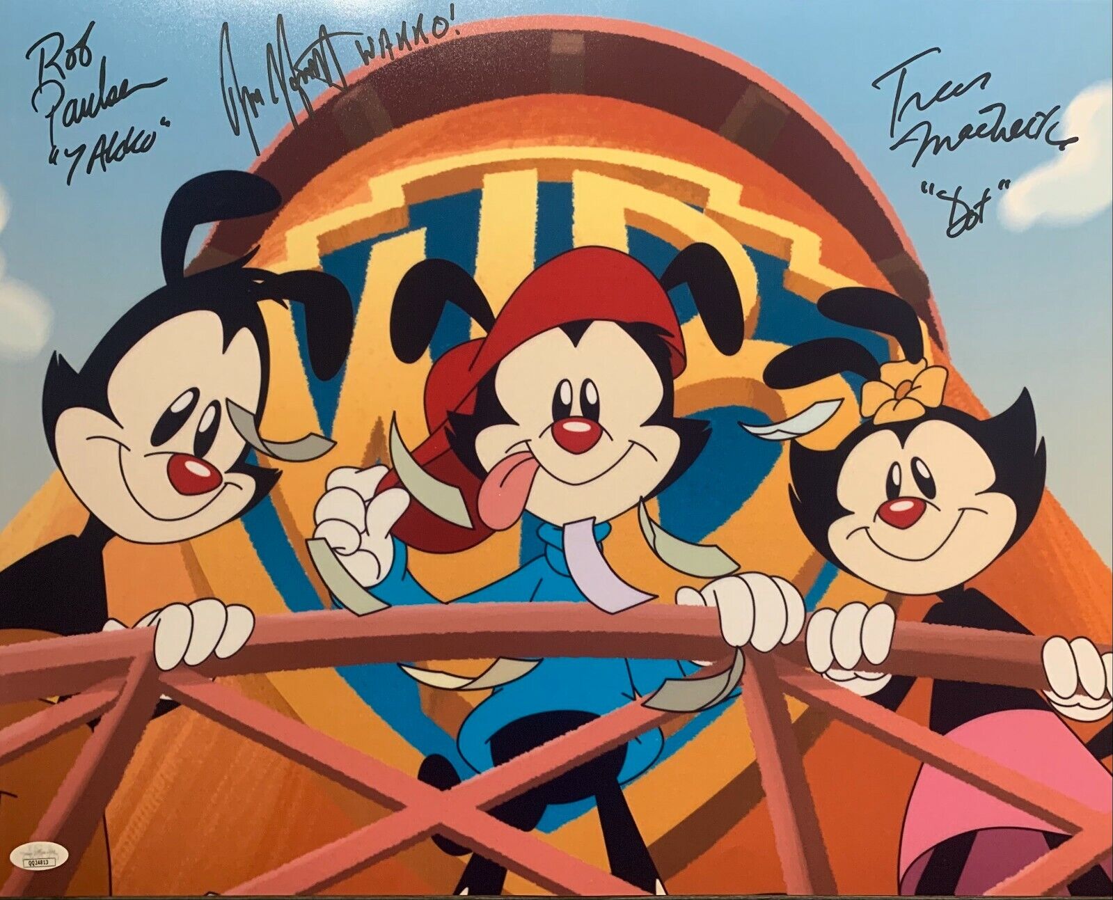 Animaniacs Cast Autograph Inscribed 16x20 Photo Poster painting Rob Jess Tress Signed JSA COA