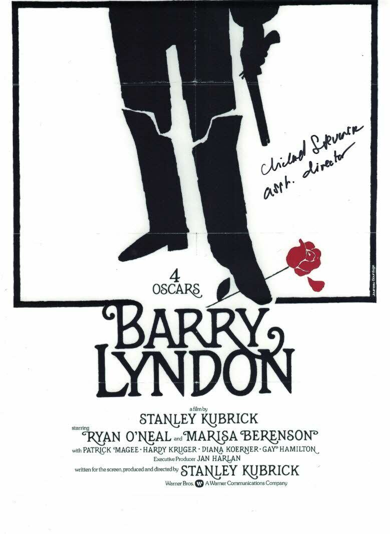 MICHAEL STEVENSON - assistant Director Barry Lyndon hand signed 10 x 8 Photo Poster painting