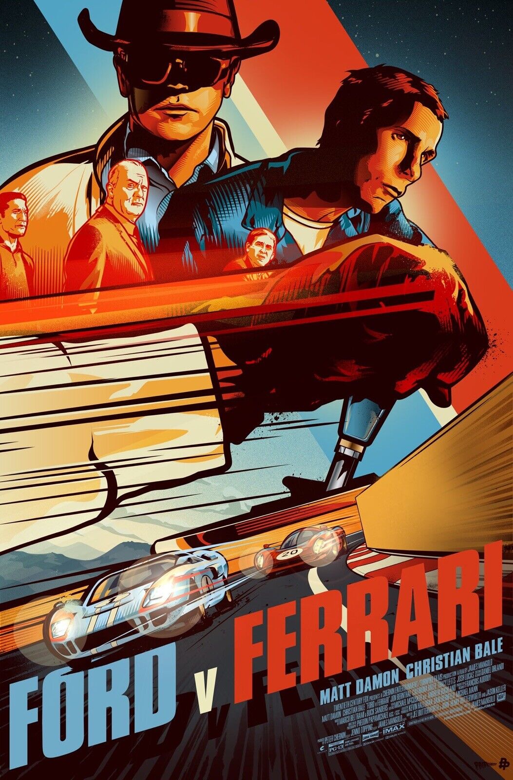 Ford v Ferrari movie poster : 11 x 17 inches : Matt Damon, Christian Bale Photo Poster painting