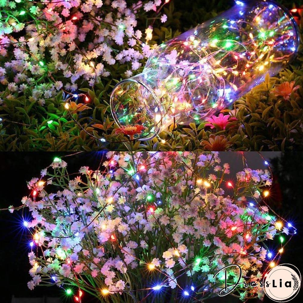 8 Modes 300LEDs Copper Wire String Lights Solar Power Fairy Light IP65 Waterproof Indoor Outdoor Christmas Decoration Lighting for Home, Garden, Party, Path, Bedroom, Wedding, DIY Decoration