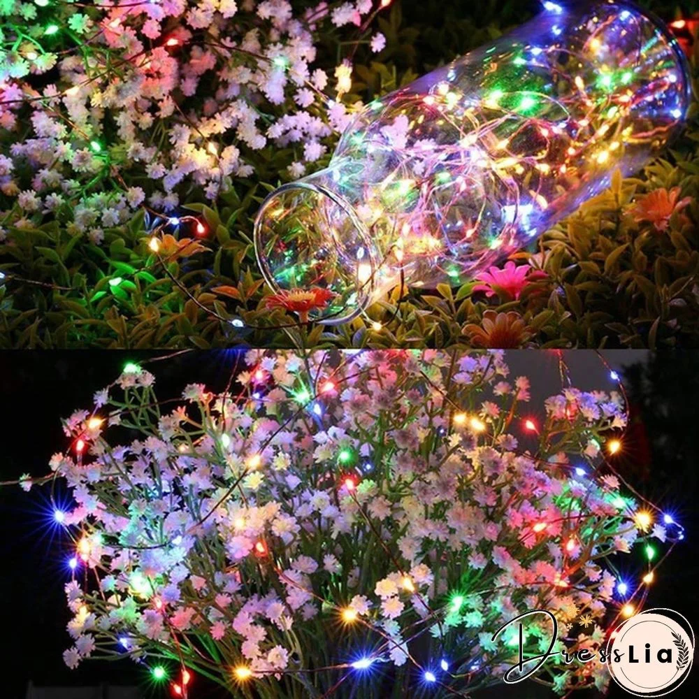 8 Modes 300LEDs Copper Wire String Lights Solar Power Fairy Light IP65 Waterproof Indoor Outdoor Christmas Decoration Lighting for Home, Garden, Party, Path, Bedroom, Wedding, DIY Decoration