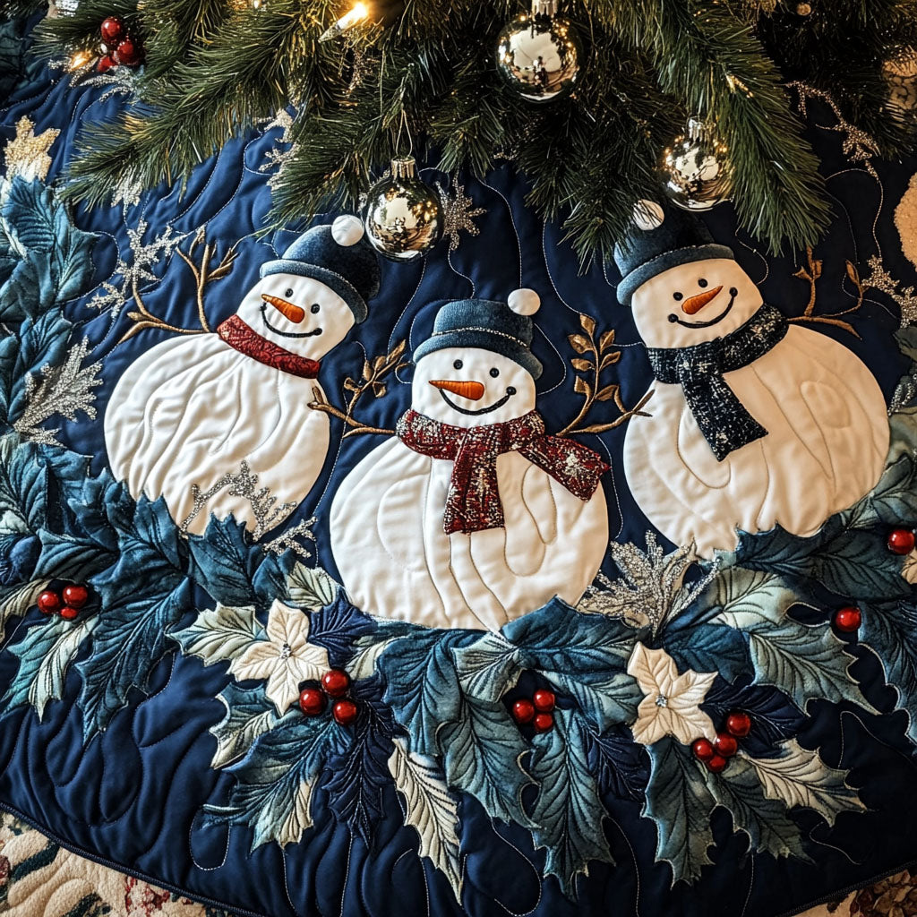 Merry Snow Quilted Christmas Tree Skirt NCU0PT2317