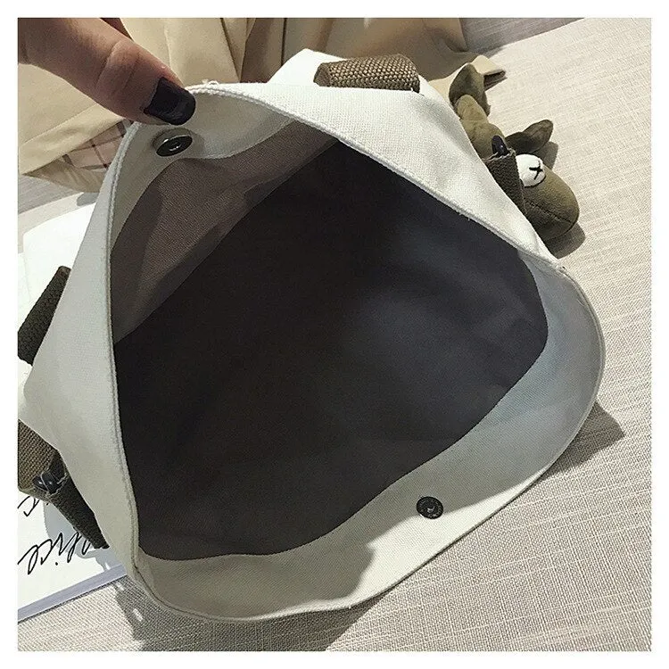 2020 New Fashion Women Bag Tote Canvas Bag Korean Version of The Female Bag Simple One-shoulder Diagonal Bag Handbag Bag