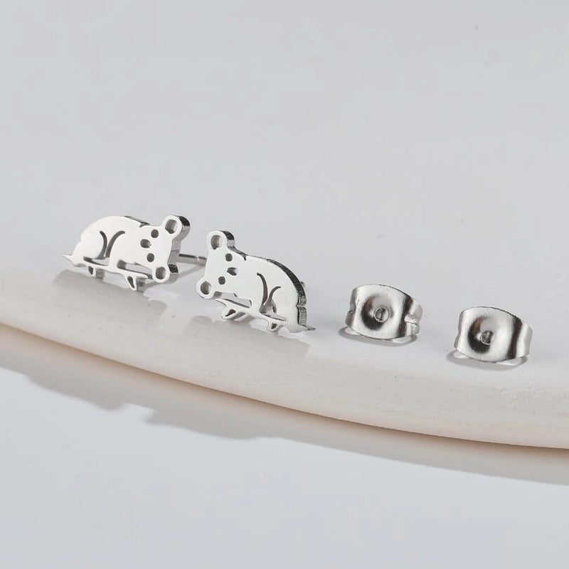 1 Pair Fashion Animal 304 Stainless Steel 18K Gold Plated Ear Studs