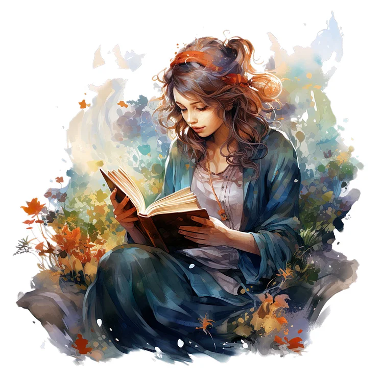 Magic Book Scenery Girl 40*40CM(Canvas) Diamond Painting gbfke