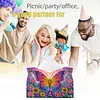 (24cm)Diamond Art Tissue Box Cover DIY PU Desktop Organizer Large(Butterfly)