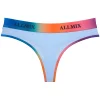 Sexy Gradient Rainbow Letter Cotton Seamless Low-Waist Thong