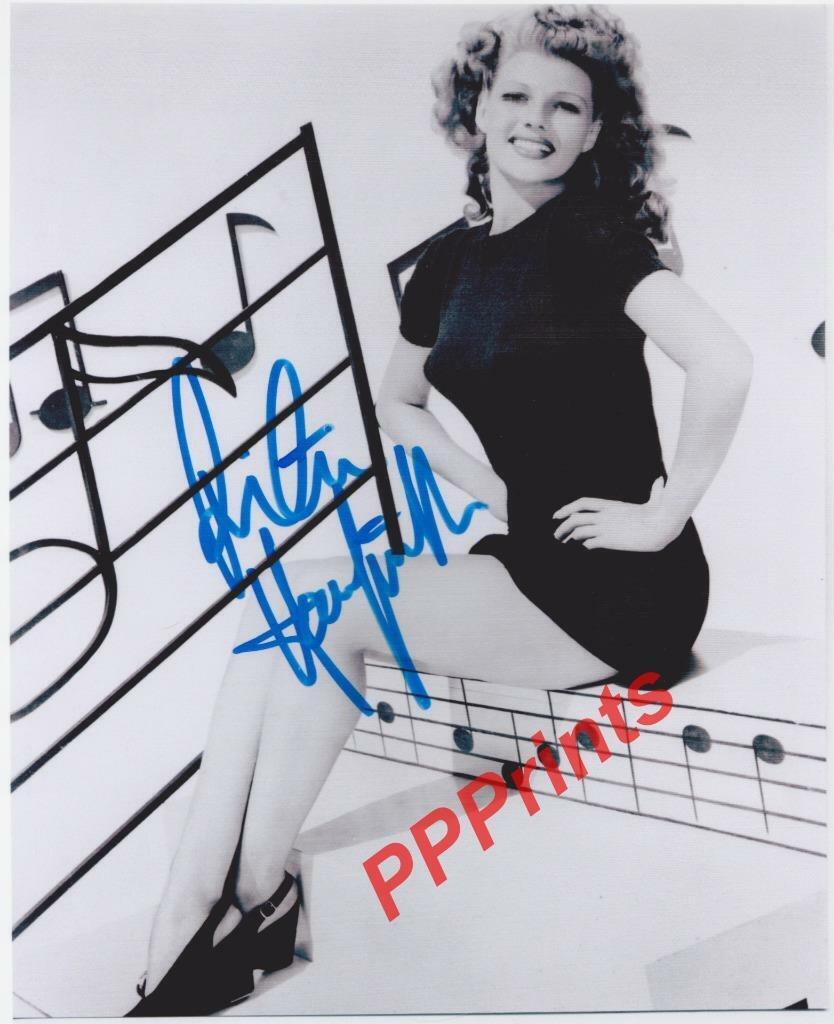 RITA HAYWORTH SIGNED AUTOGRAPHED 10 X 8