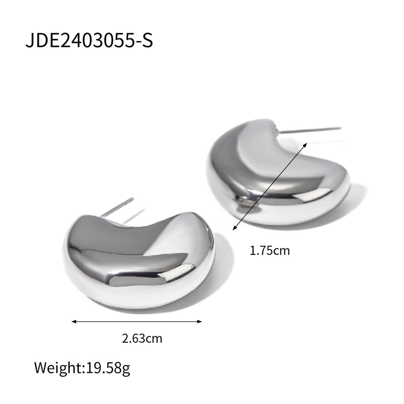 IG Style Minimalist Solid Color 304 Stainless Steel Rings Earrings Necklace
