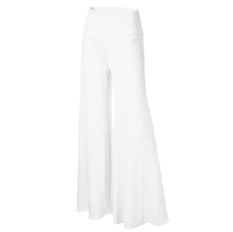 Women's Wide-leg Pants High Waist Casual Trousers Zipper