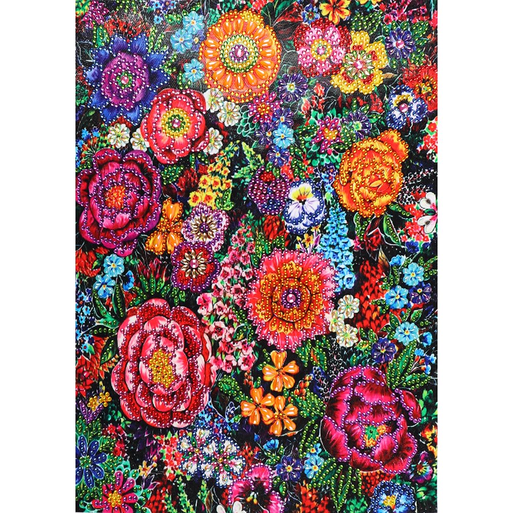 Colorful Flowers - Partial Drill - Special Diamond Painting
