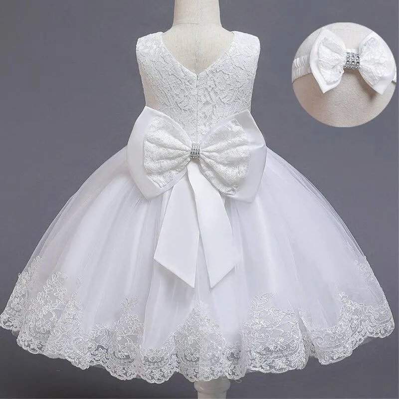 Newborn Baby Girl 1 Year Birthday Dress Tutu First Christmas Party Cute Bow Dress Infant Christening Gown Toddler Girls Clothes
