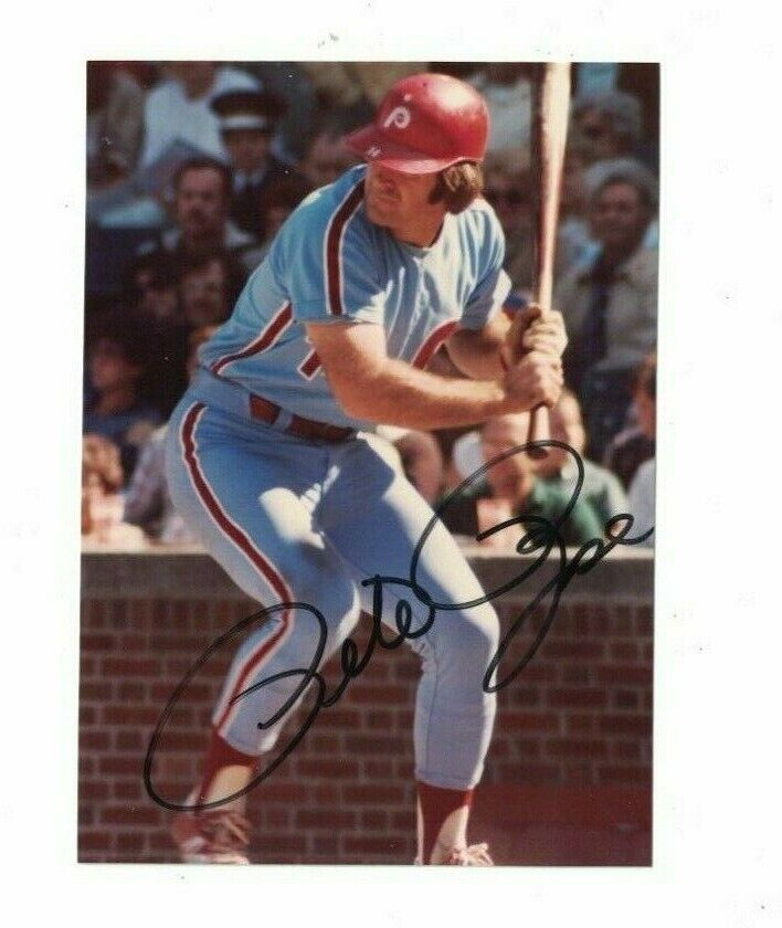 Pete Rose Philadelphia Phillies Signed Original 3x5 Baseball Photo Poster painting W/Our COA
