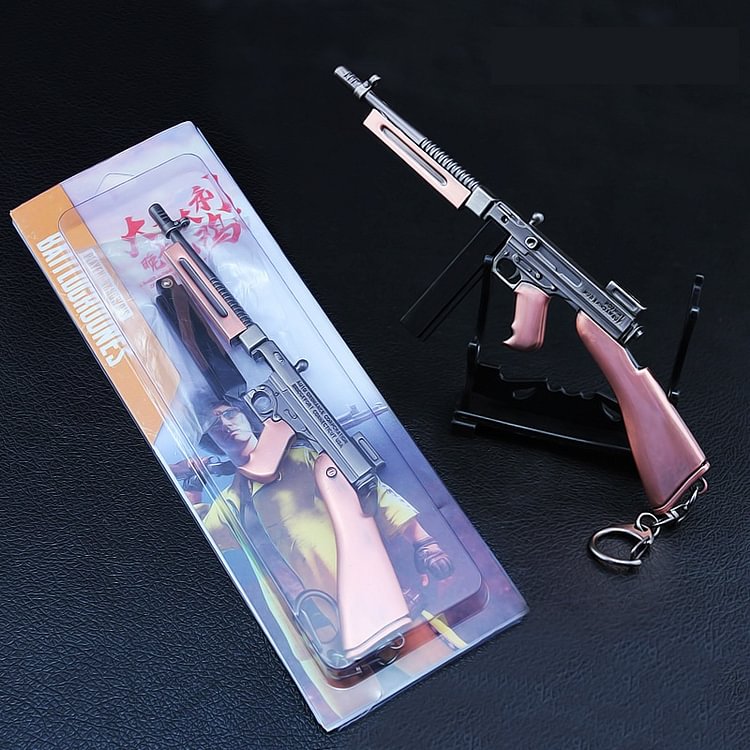 Mini Alloy Tommy Gun Model Thompson Submachinegun Gun Model Toy PUBG CSGO Battlefield Game Gun Toy Models Metal Gun Models Toy SCAR M16A4 M249 UMP9