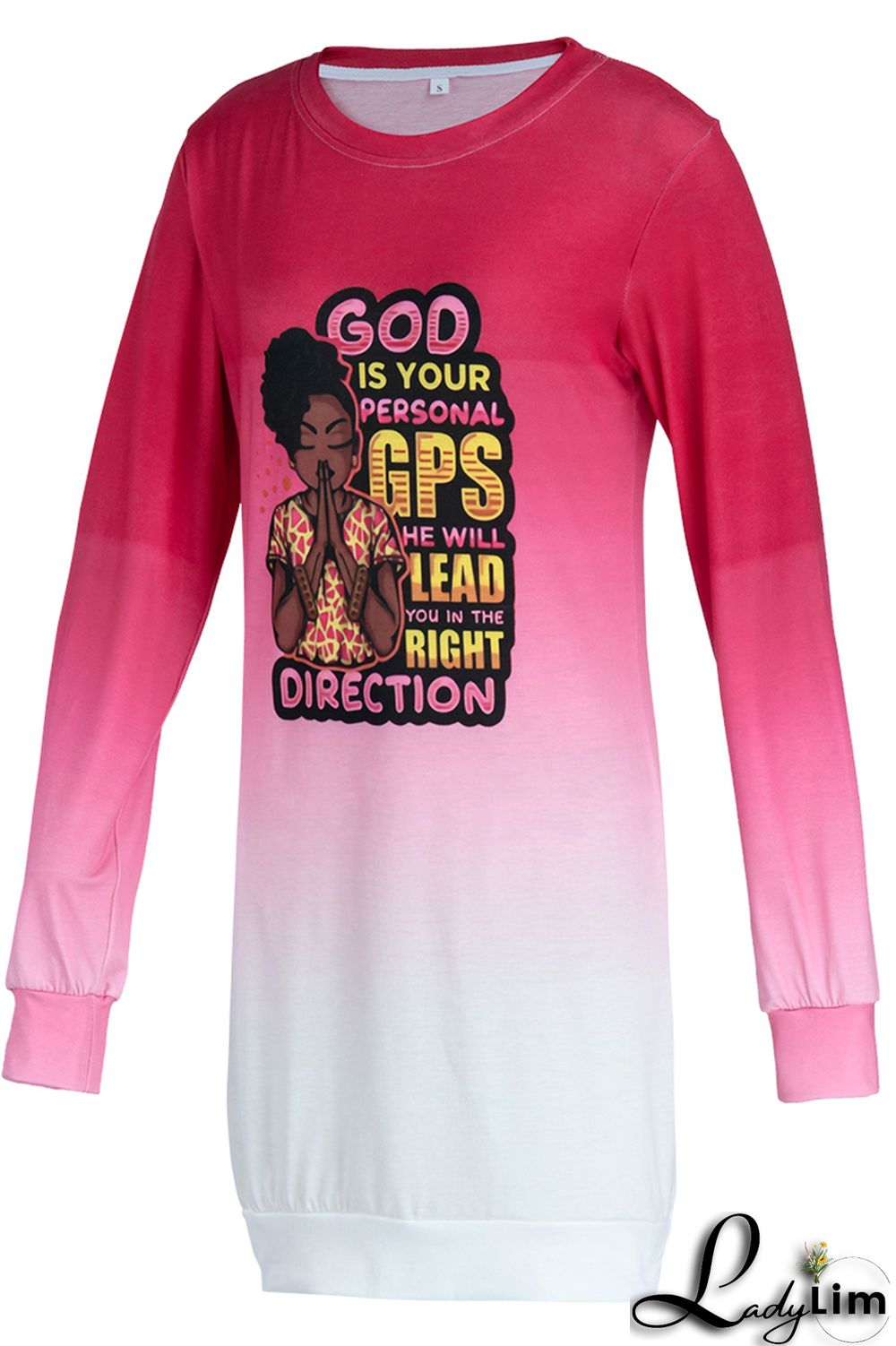 Green Fashion Casual Print Basic O Neck Long Sleeve Plus Size Dresses