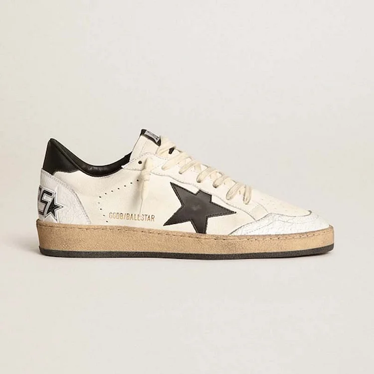 Golden Goose Ball Star Hombre de napa blanca y estrella negra