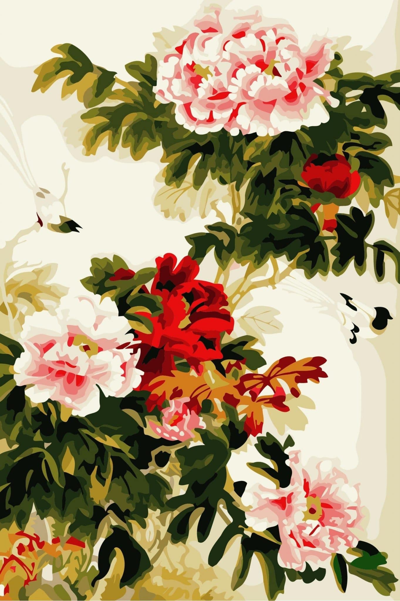 

Beautiful Peony Flowers – Paint By Numbers - 40*50CM, 501 Original